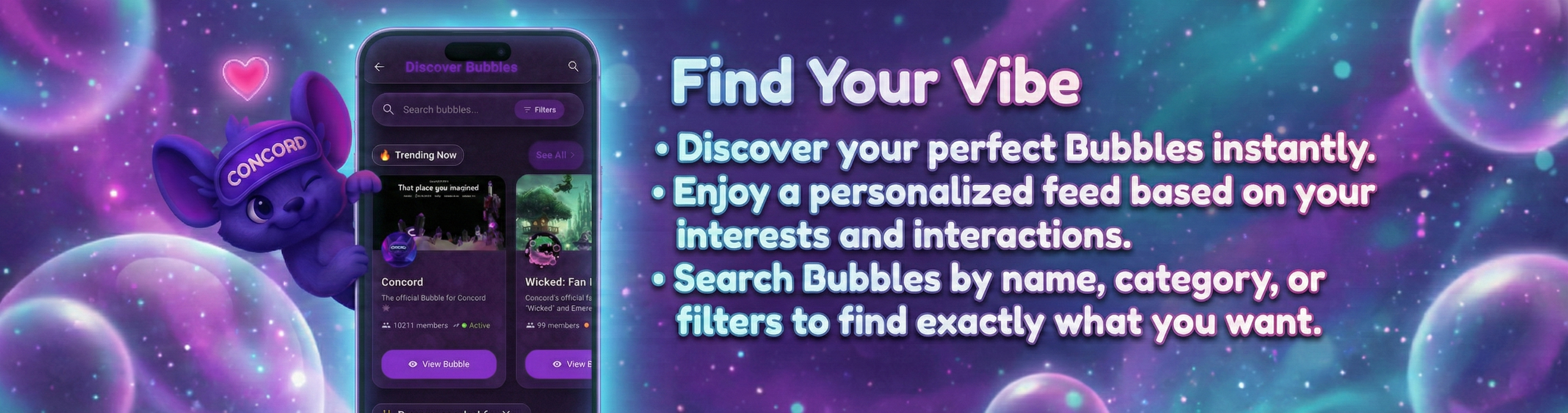 Discover Bubbles - Find communities that match your vibe